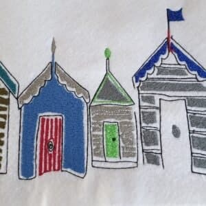 Sweetpea's Handmade Embroidered Frame Collection - Beach Huts