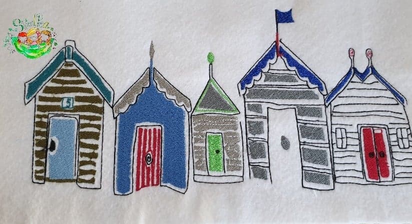 Sweetpea's Handmade Embroidered Frame Collection - Beach Huts