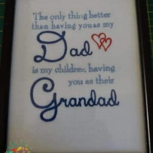 Sweetpea's Handmade Embroidered Frame Collection - Better than Dad