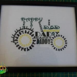 Sweetpea's Handmade Embroidered Frame Collection - Dad Tractor