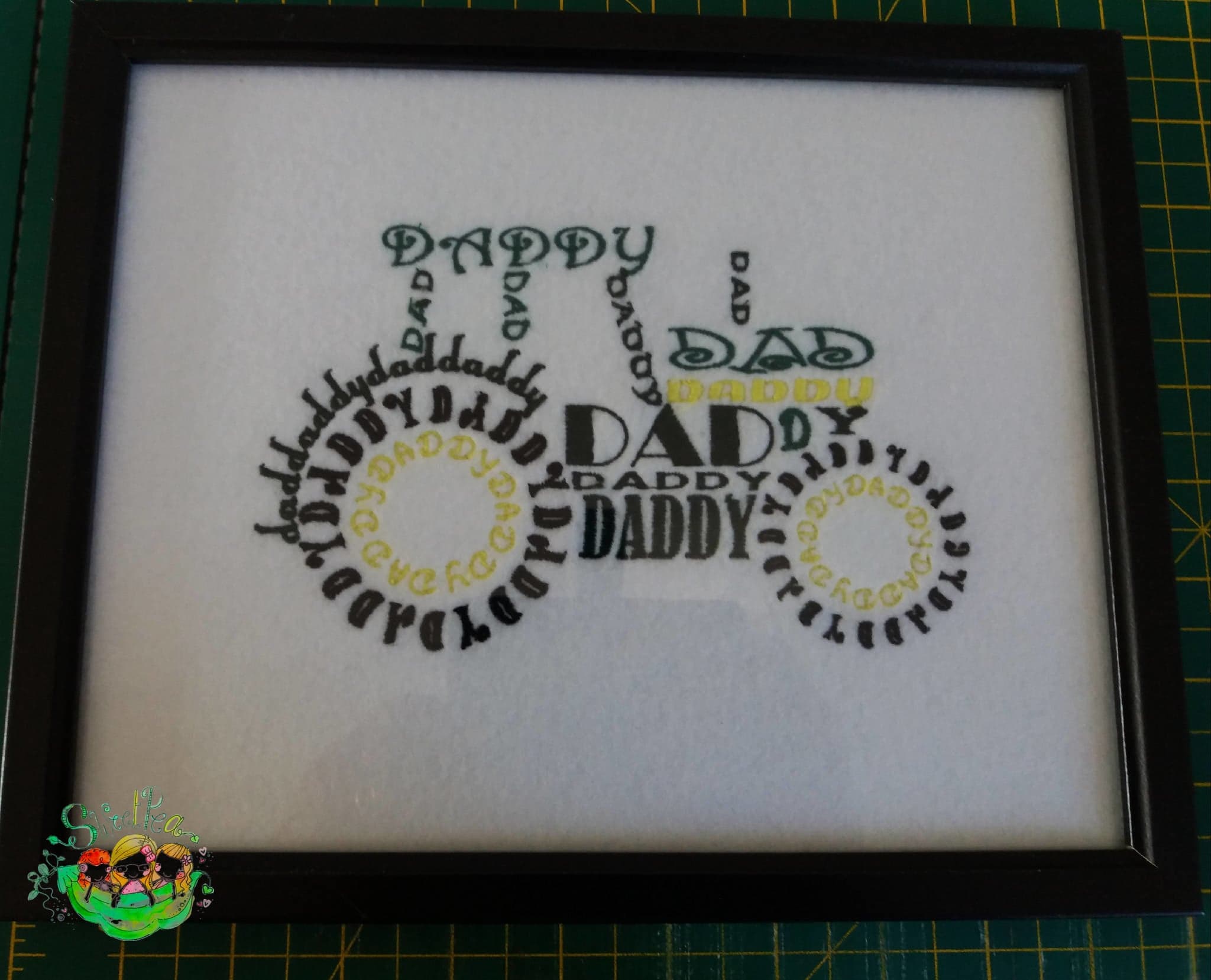 Sweetpea's Handmade Embroidered Frame Collection - Dad Tractor