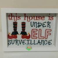 Sweetpea's Handmade Embroidered Frame Collection - Elf Surveillance