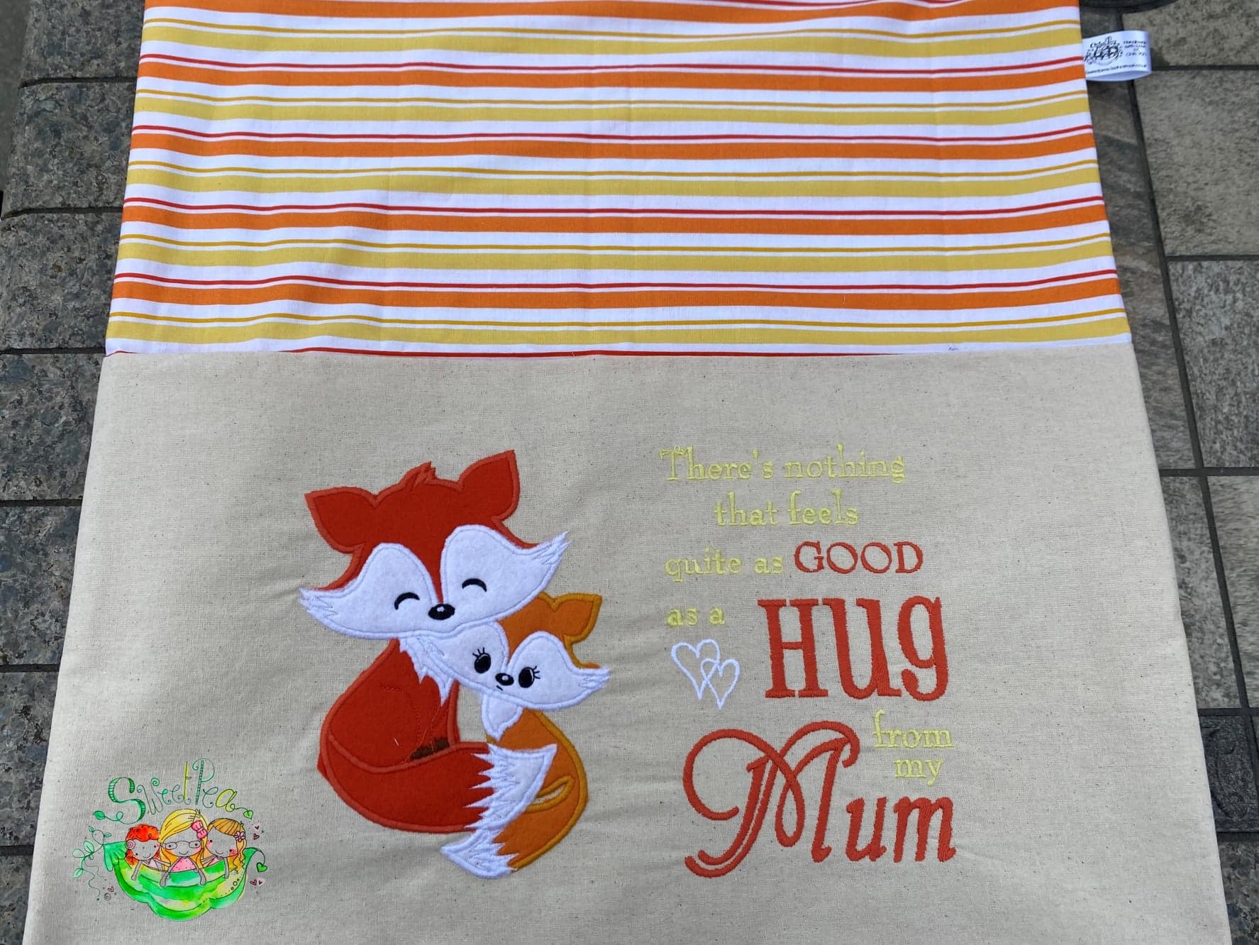 Sweetpea's Handmade Reading Cushion Collection - Fox Child Mum Hugs