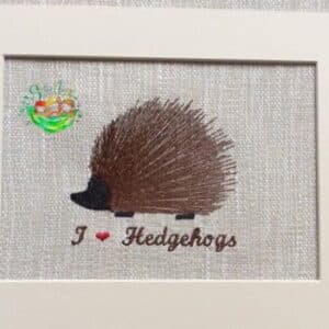 Sweetpea's Handmade Embroidered Frame Collection - I Love Hedgehogs
