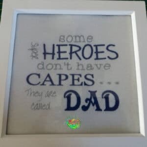 Sweetpea's Handmade Embroidered Frame Collection - Dad Heroes
