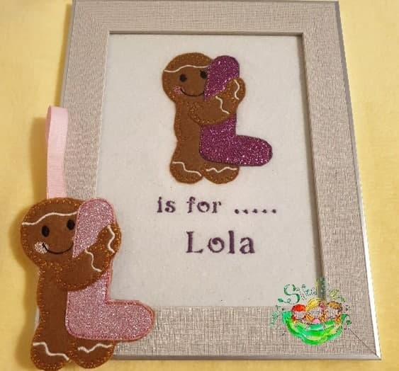 Sweetpea's Handmade Embroidered Frame Collection - Alphabet Ginger