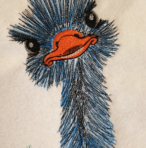 Sweetpea's Handmade Embroidered Frame Collection - Ostrich Male