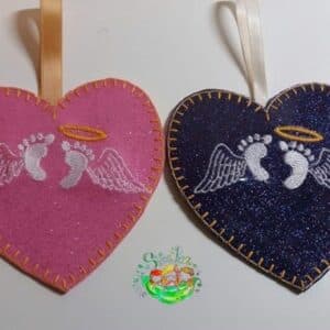 Sweetpea’s Handmade Hanging Heart Decoration Collection - Baby Feet