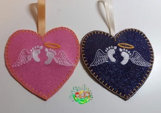 Sweetpea’s Handmade Hanging Heart Decoration Collection - Baby Feet