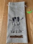 Sweetpea's Handmade Embroidered Jute Wine Bags - Three Girls