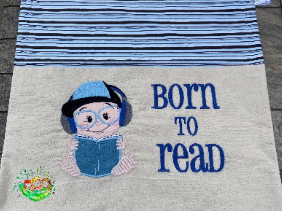 Sweetpea's Handmade Reading Cushion Collection - Baby Boy Born to Read