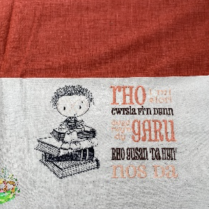Sweetpea's Handmade Reading Cushion Collection - Booksitter Curly Hair Boy Read Me Welsh
