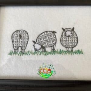 Sweetpea's Handmade Embroidered Frame Collection - Sheep Trio