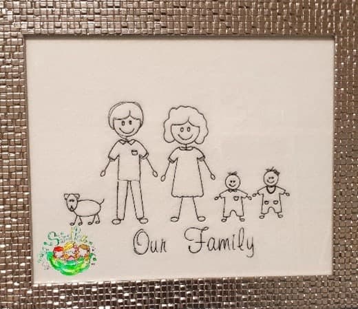 Sweetpea's Handmade Embroidered Frame Collection - Stick Family