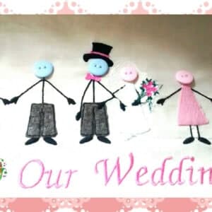 Sweetpea's Handmade Embroidered Frame Collection - Stick Wedding