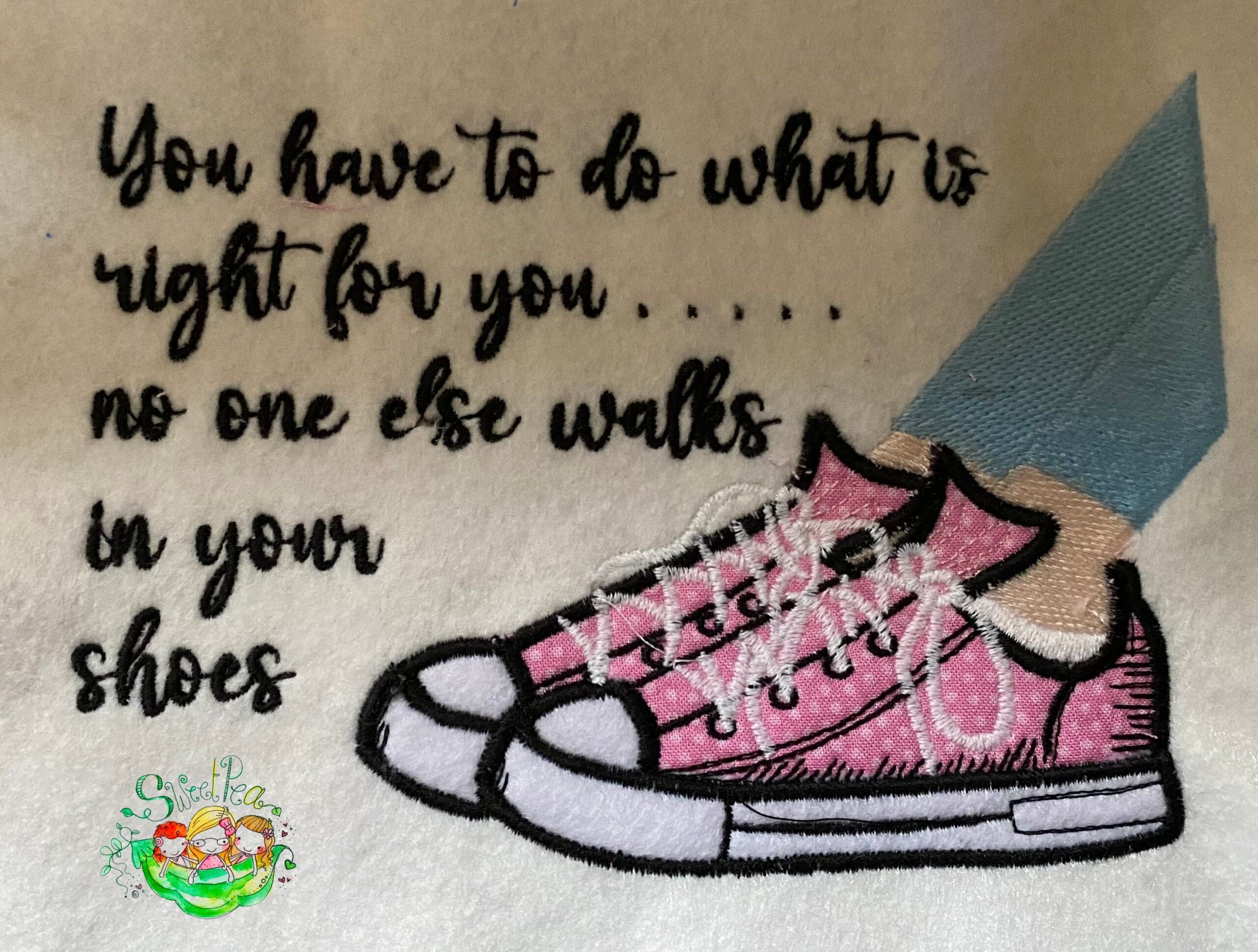 Sweetpea's Handmade Embroidered Frame Collection - Walk In Your Shoes