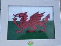 Sweetpea's Handmade Embroidered Frame Collection - Welsh Dragon