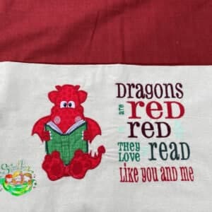 Sweetpea's Handmade Reading Cushion Collection - Dragon Red
