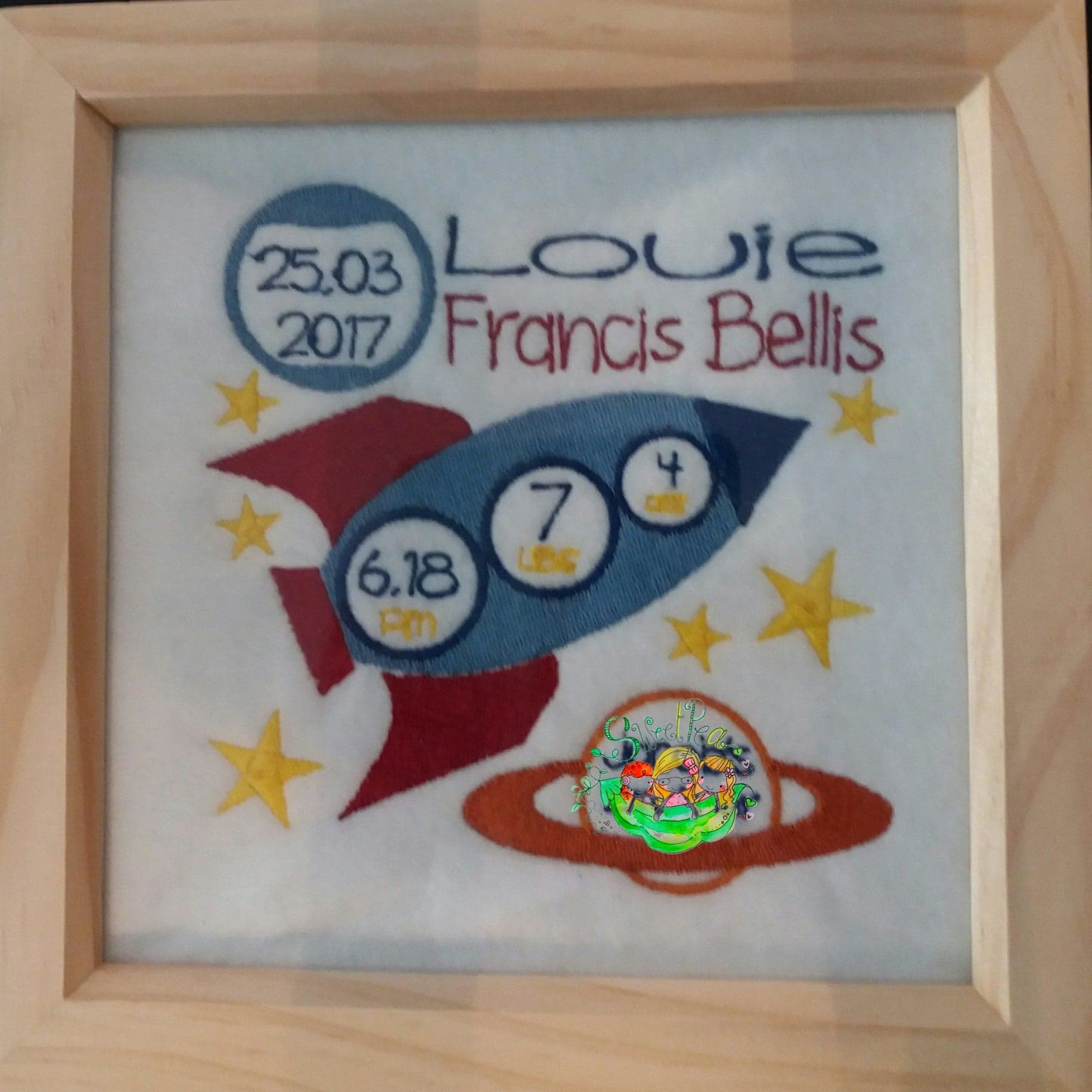 Sweetpea's Handmade Birth Announcement Frame Collection - Rocket