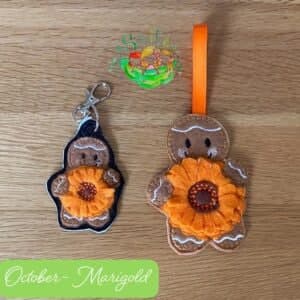 Sweetpea's Handmade Gingerbread Flower Collection - October Marigold