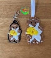 Sweetpea's Handmade Gingerbread Flower Key Fob Collection - December Narcissus