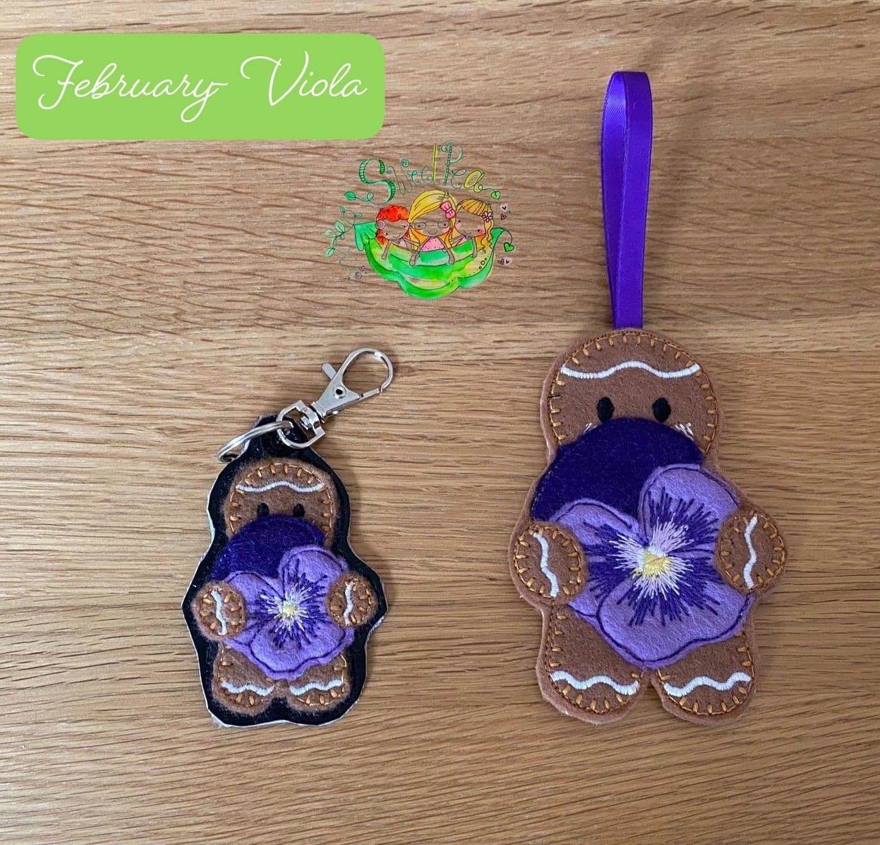 Sweetpea's Handmade Gingerbread Flower Collection - February Viola