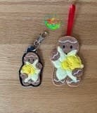 Sweetpea's Handmade Gingerbread Flower Key Fob Collection - March Daffodil