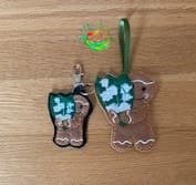 Sweetpea's Handmade Gingerbread Flower Key Fob Collection - May Lily of the Valley