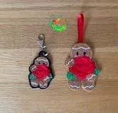 Sweetpea's Handmade Gingerbread Flower Key Fob Collection - June Rose