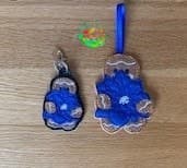 Sweetpea's Handmade Gingerbread Flower Key Fob Collection - July Larkspur