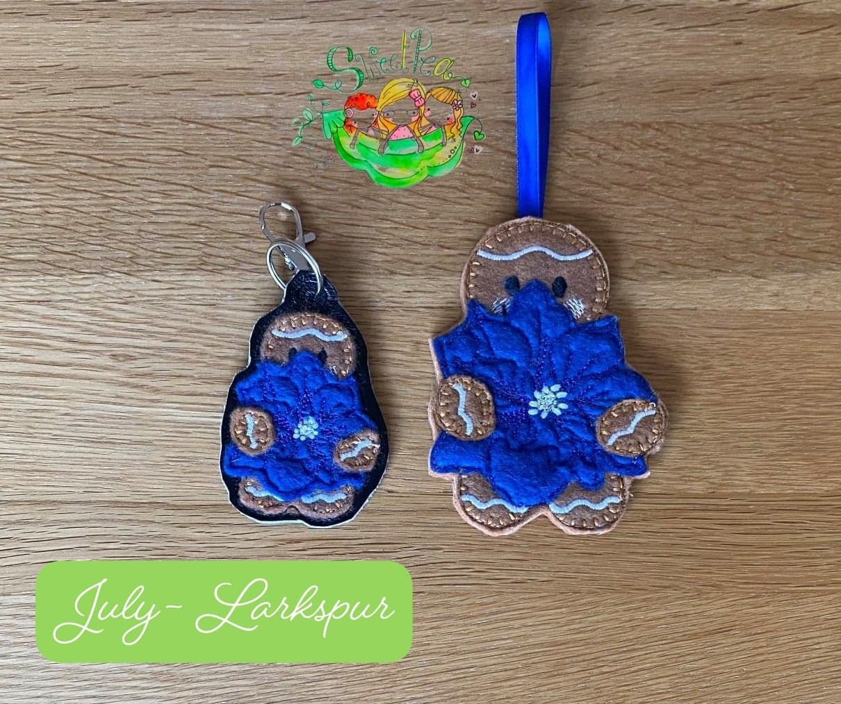 Sweetpea's Handmade Gingerbread Flower Collection - July Larkspur