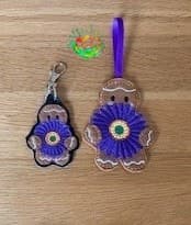 Sweetpea's Handmade Gingerbread Flower Key Fob Collection - September Aster