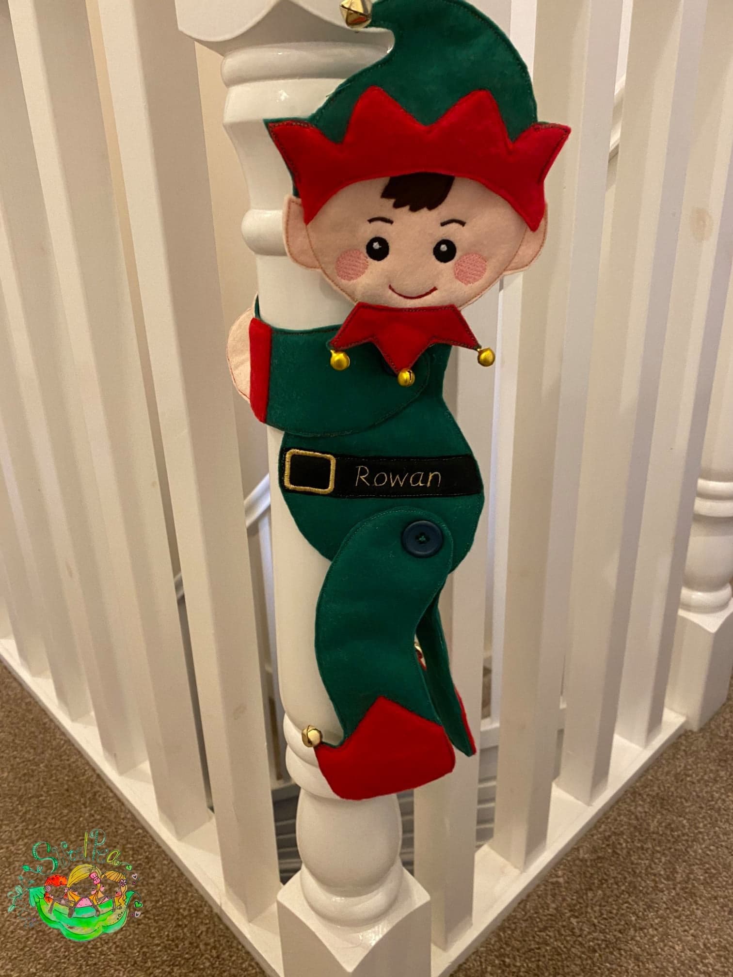 Sweetpea's Handmade Christmas Tie-Back Decoration Collection - Elf
