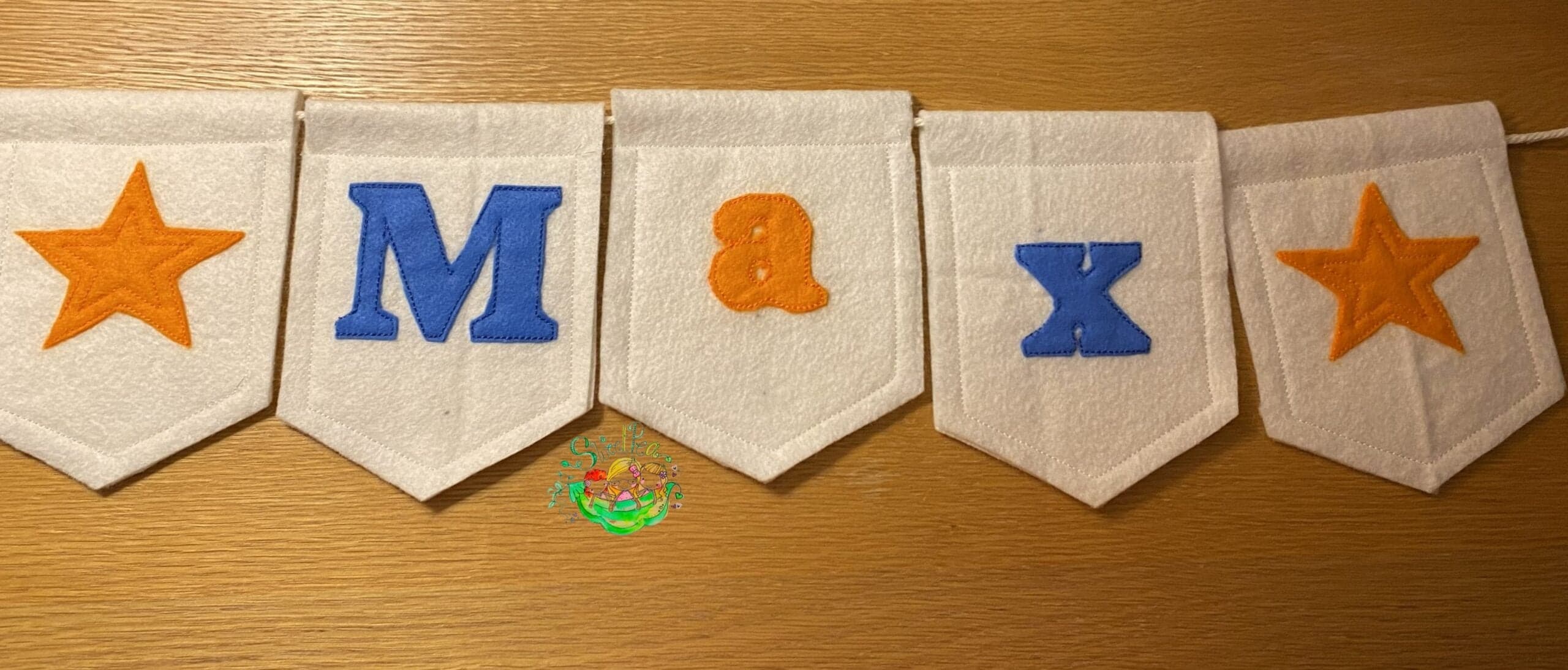 Sweetpea's Handmade Banner Collection - Felt Name Pennant Star