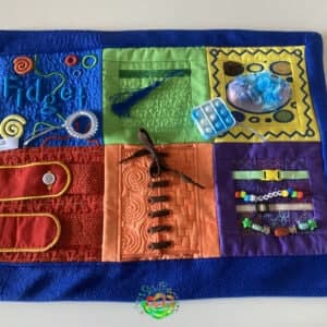 Sweetpea's Handmade Fidget Mat - Six Blocks and Three Fidget Toys
