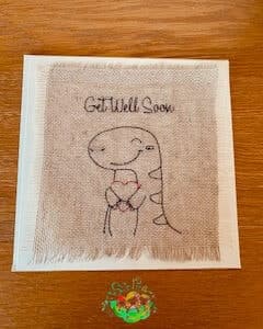 Sweetpea's Handmade Card Collection - Get Well Soon - Dinosaur