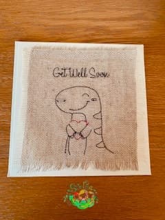 Sweetpea's Handmade Card Collection - Get Well Soon - Dinosaur