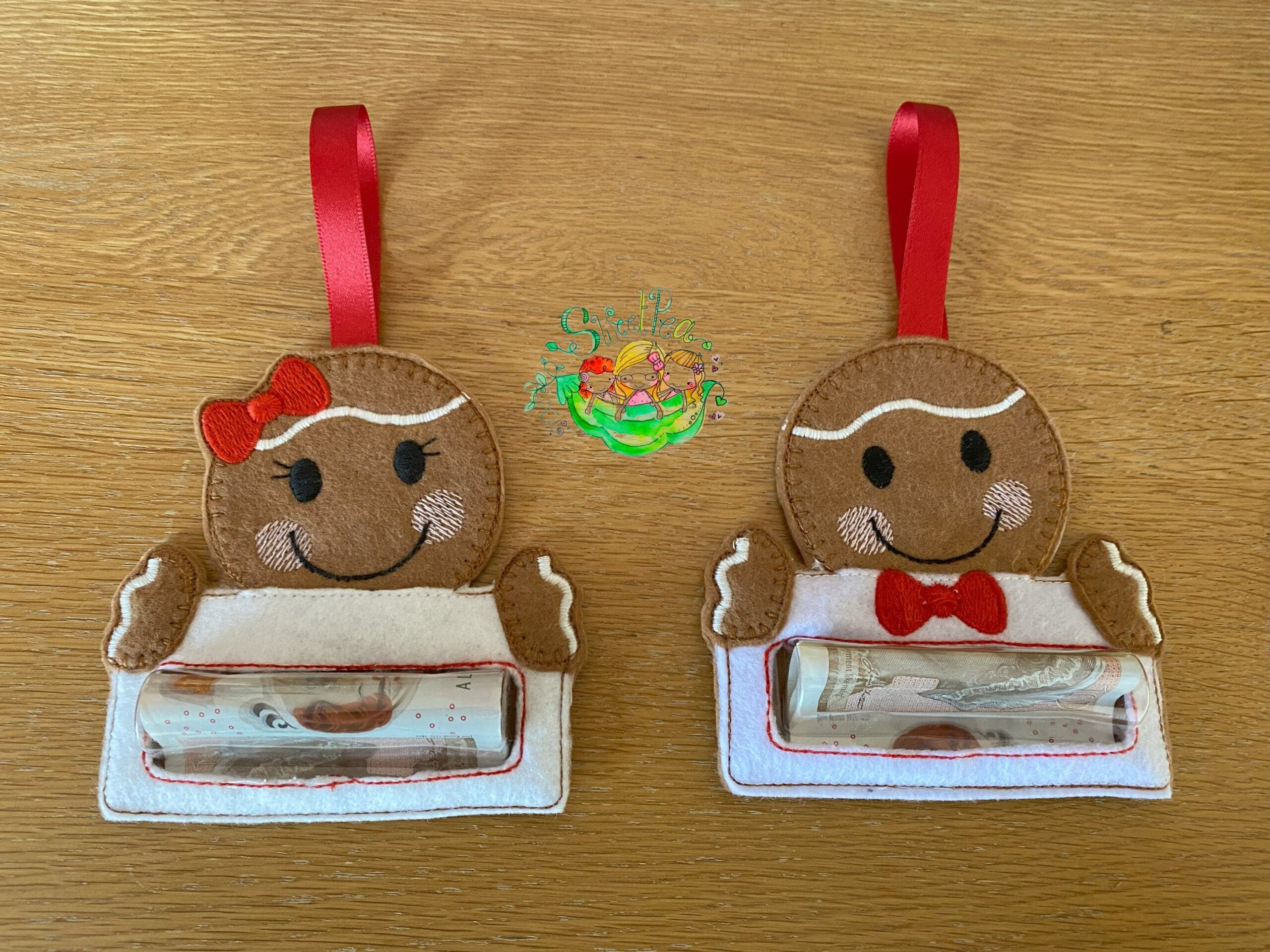 Sweetpea's Handmade Money Gift Holder Collection - Gingerbread Boy