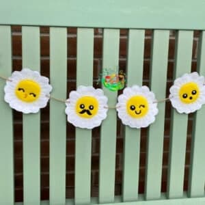 Sweetpea's Handmade Banner Collection - Happy Daisy Kawaii Face