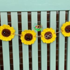 Sweetpea's Handmade Banner Collection - Happy Sunflower Kawaii Face