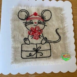 Sweetpea's Handmade Card Collection - Christmas Mouse with Gift