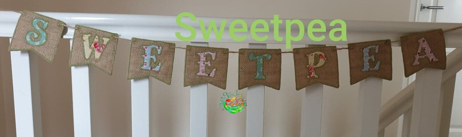 Sweetpea's Handmade Banner Collection - Name Hessian Pennant