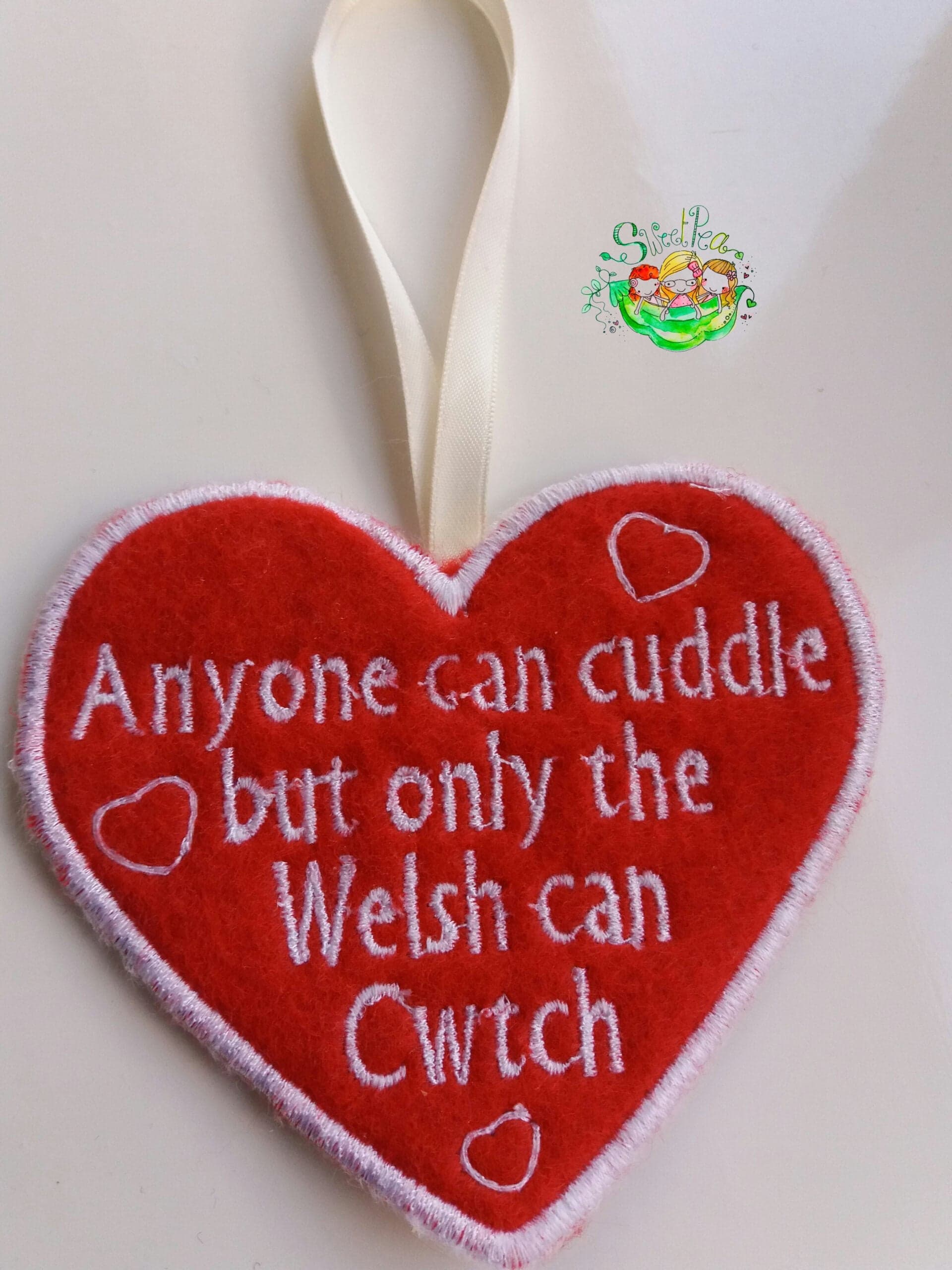 Sweetpea's Handmade Hanging Heart Decoration Collection - Cwtch