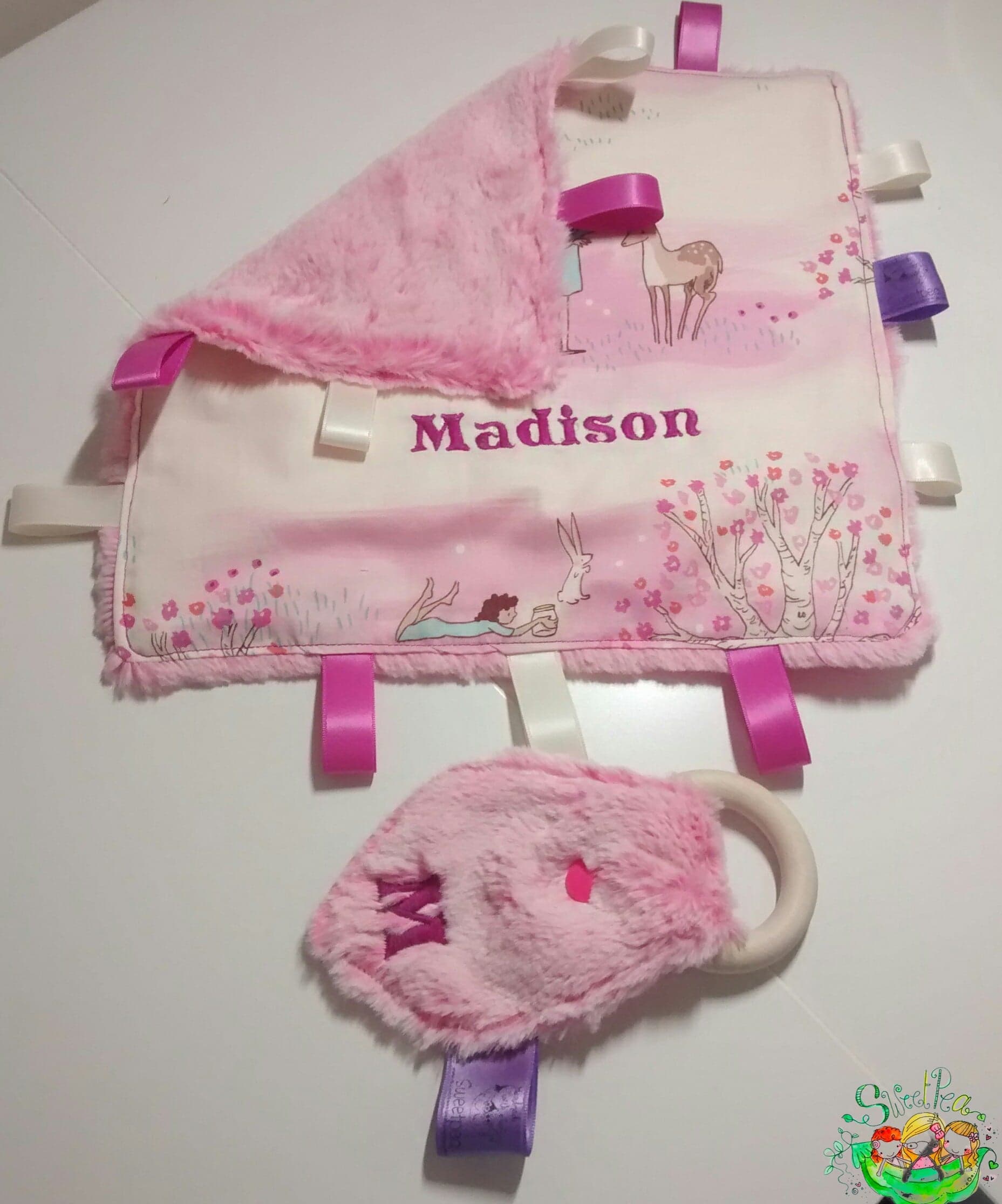 Sweetpea's Handmade Cuddle Blanket Collection - Teether Set - One Ear