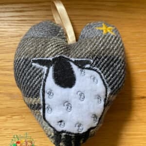 Sweetpea's Handmade Hanging Heart Decoration Collection - Cute Sheep