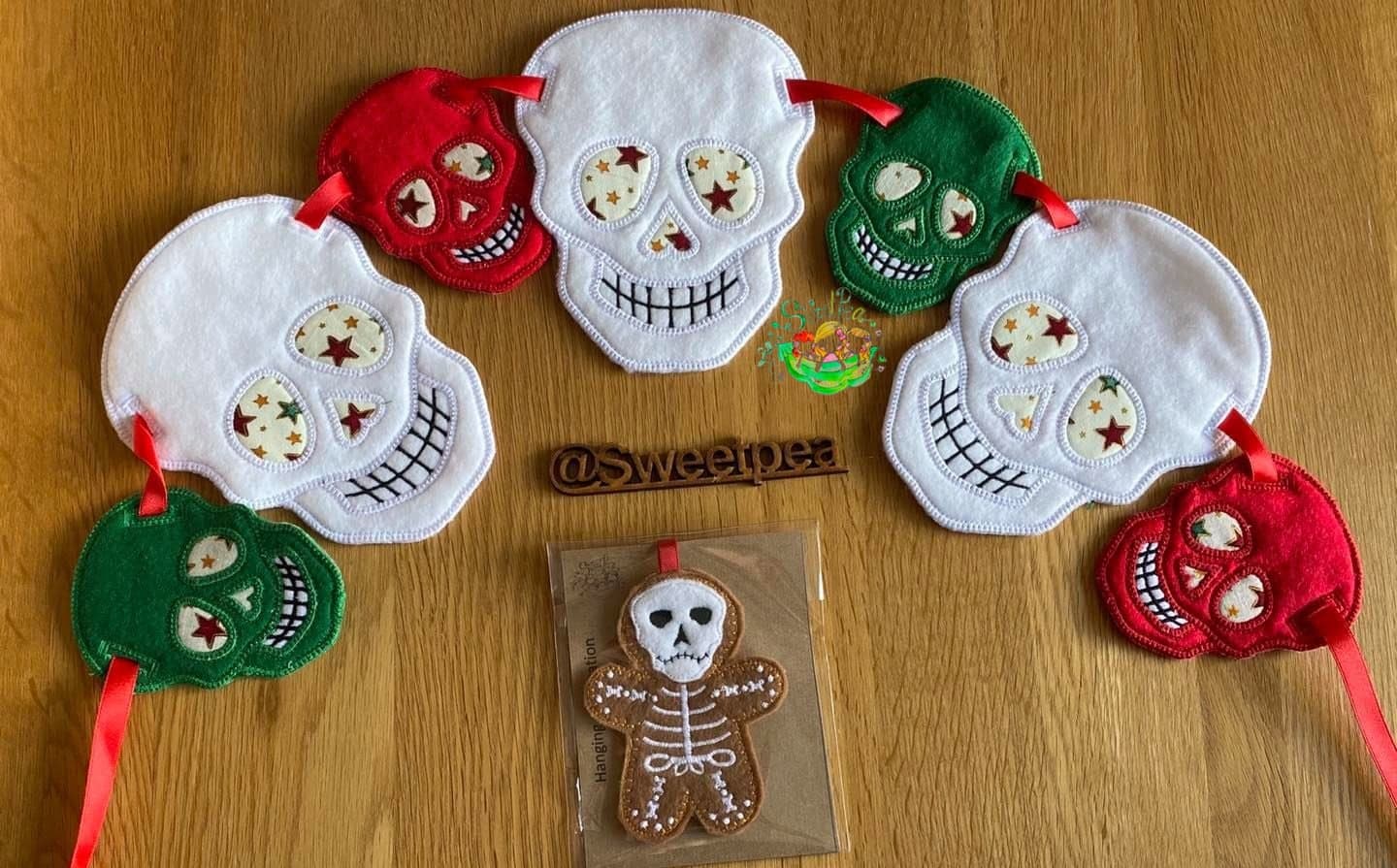Sweetpea's Handmade Banner Collection - Felt Skull