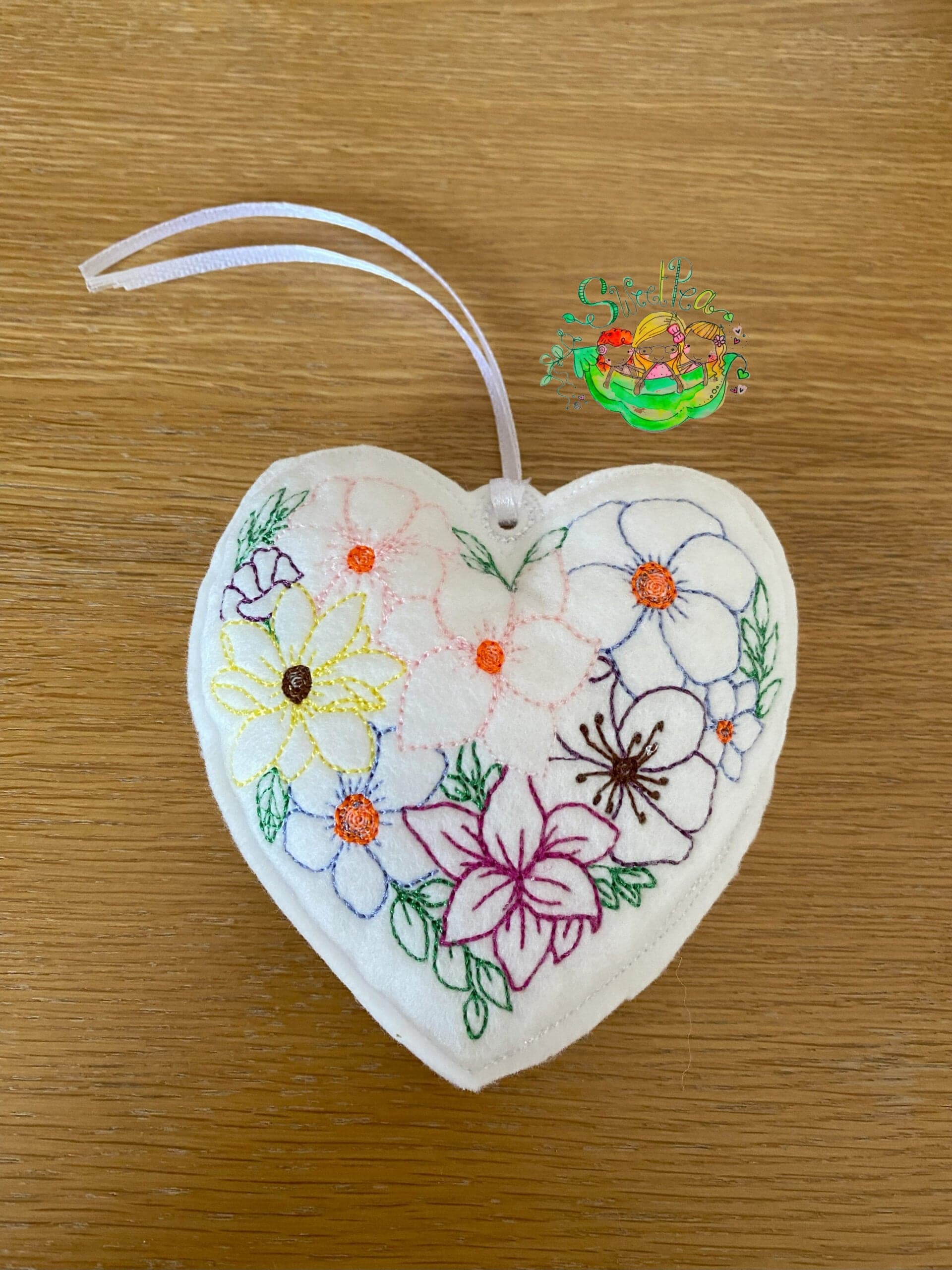 Sweetpea's Handmade Hanging Heart Decoration Collection - Spring Flowers 2