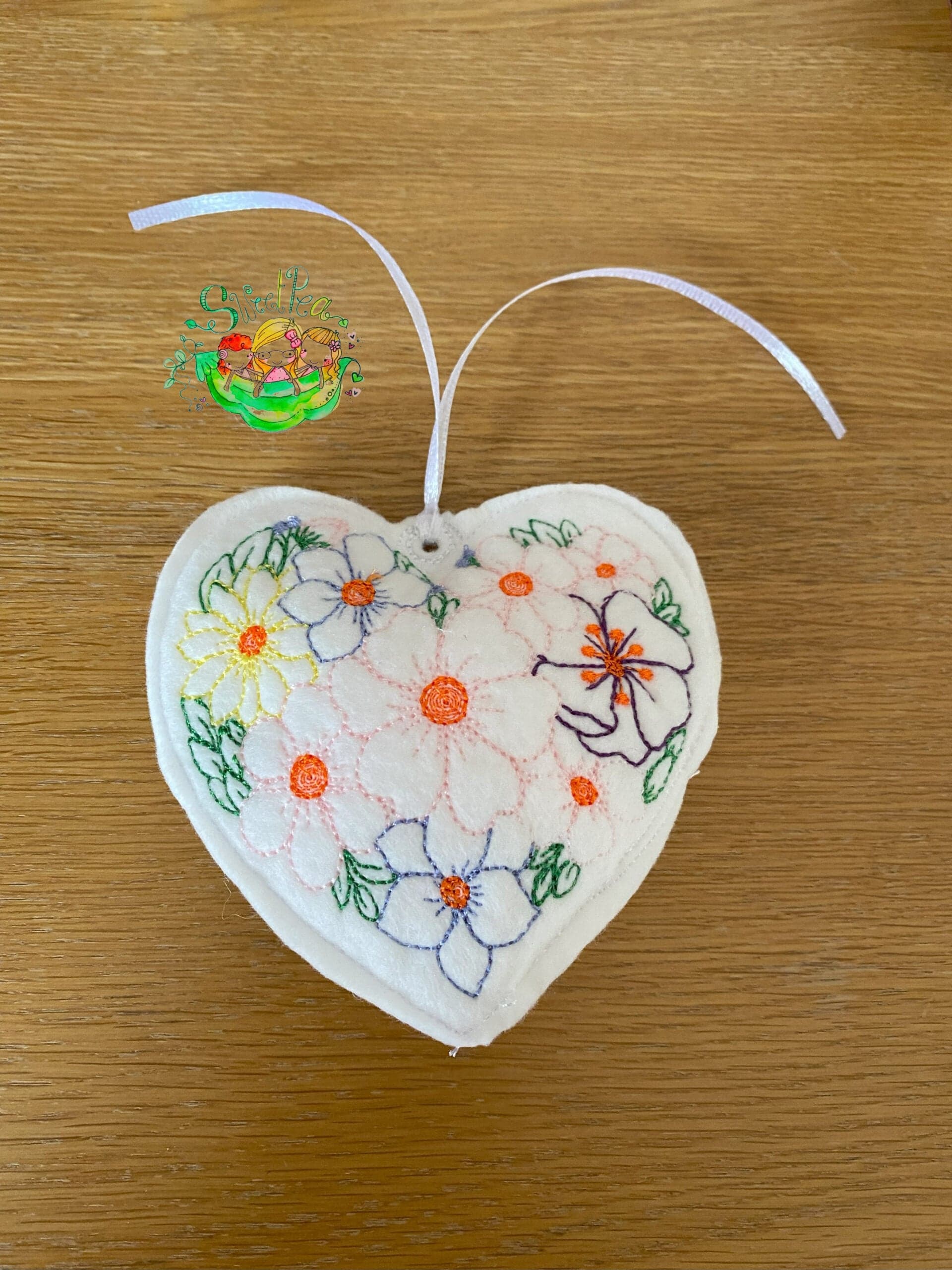 Sweetpea's Handmade Hanging Heart Decoration Collection - Spring Flowers