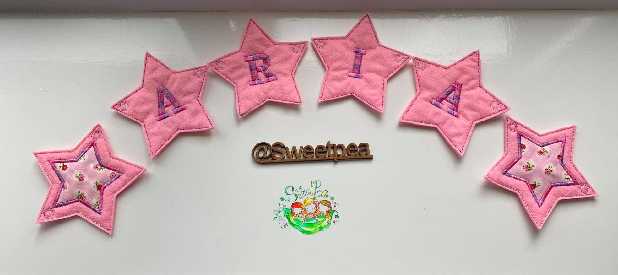 Sweetpea's Handmade Banner Collection - Name Star Floral