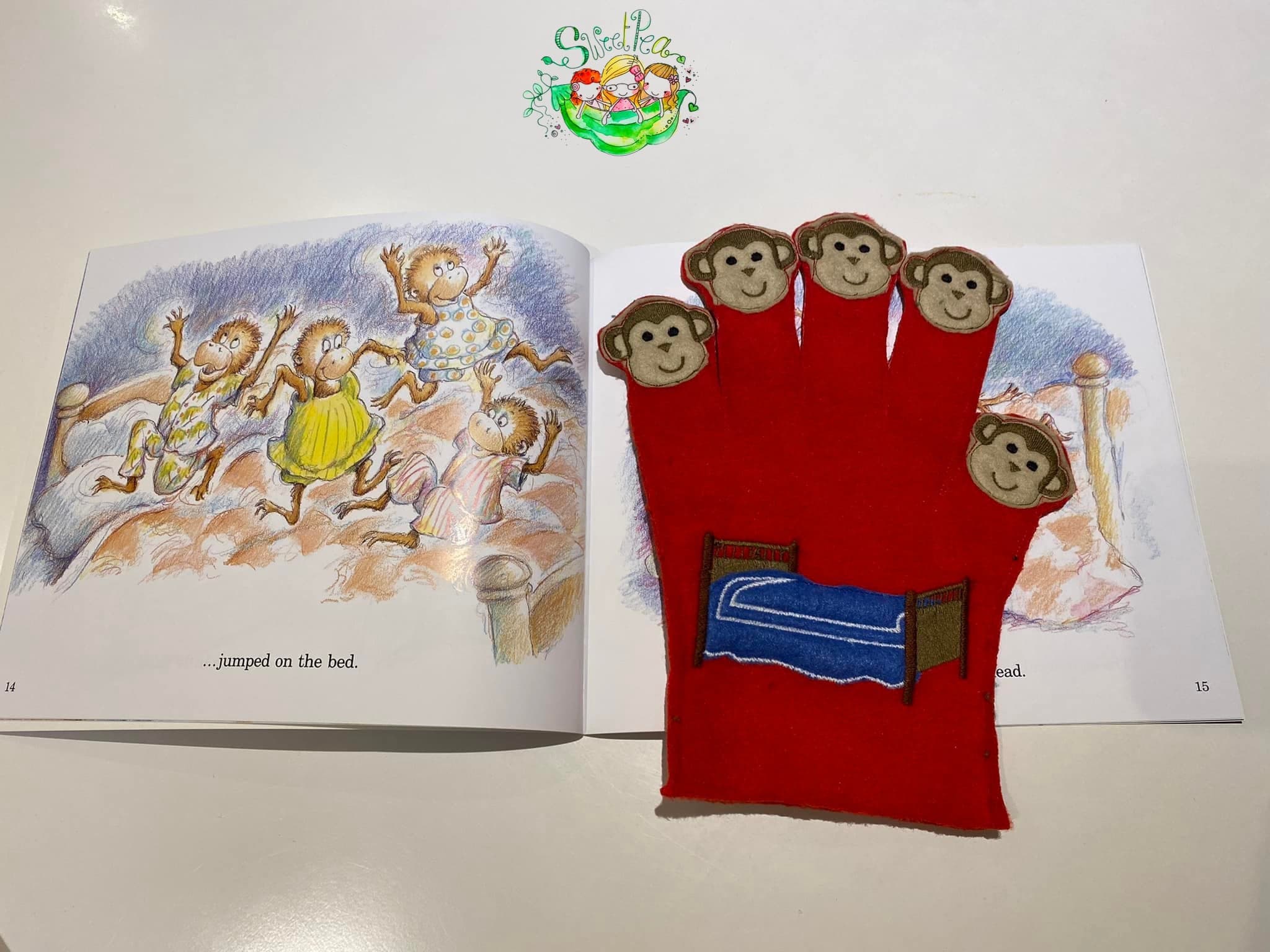 Sweetpea's Handmade Storybook Glove Collection - Five Little Monkeys